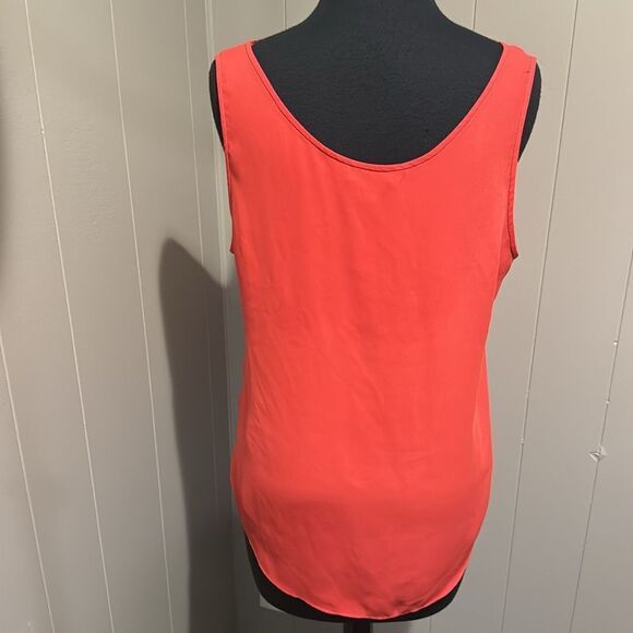 J. Crew deep orange drapey silky tank. Size 8. - Picture 3 of 4